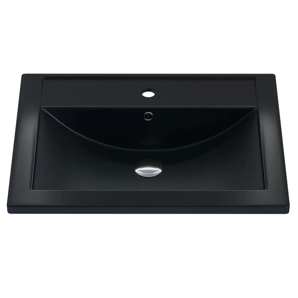Встраиваемая раковина Uperwood Foster Quartz 61*40,5 черная матовая, уголь