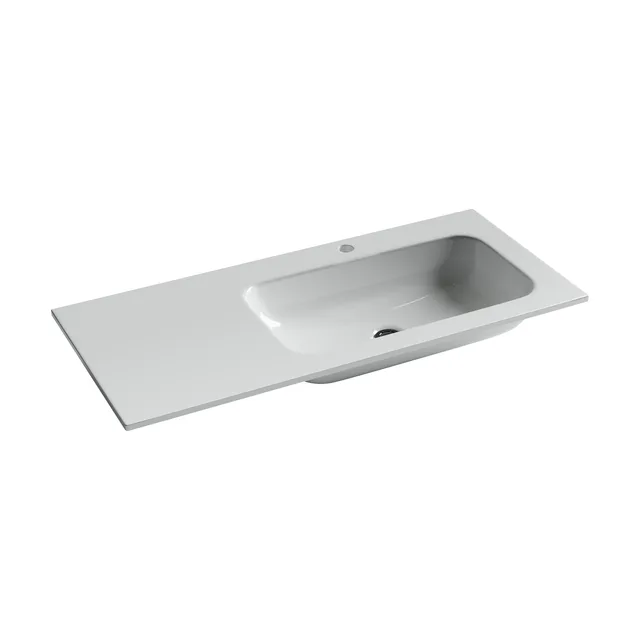 Раковина из сантехнического фарфора Ceramica Nova Грация (Grace) 101 см CN7015 накладная цвет белый