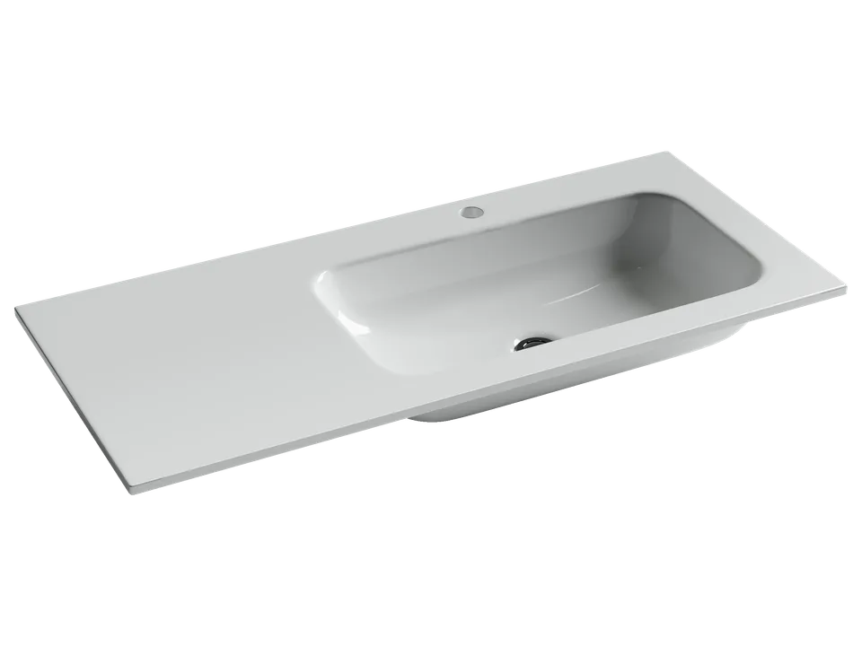 Раковина из сантехнического фарфора Ceramica Nova Грация (Grace) 101 см CN7015 накладная цвет белый