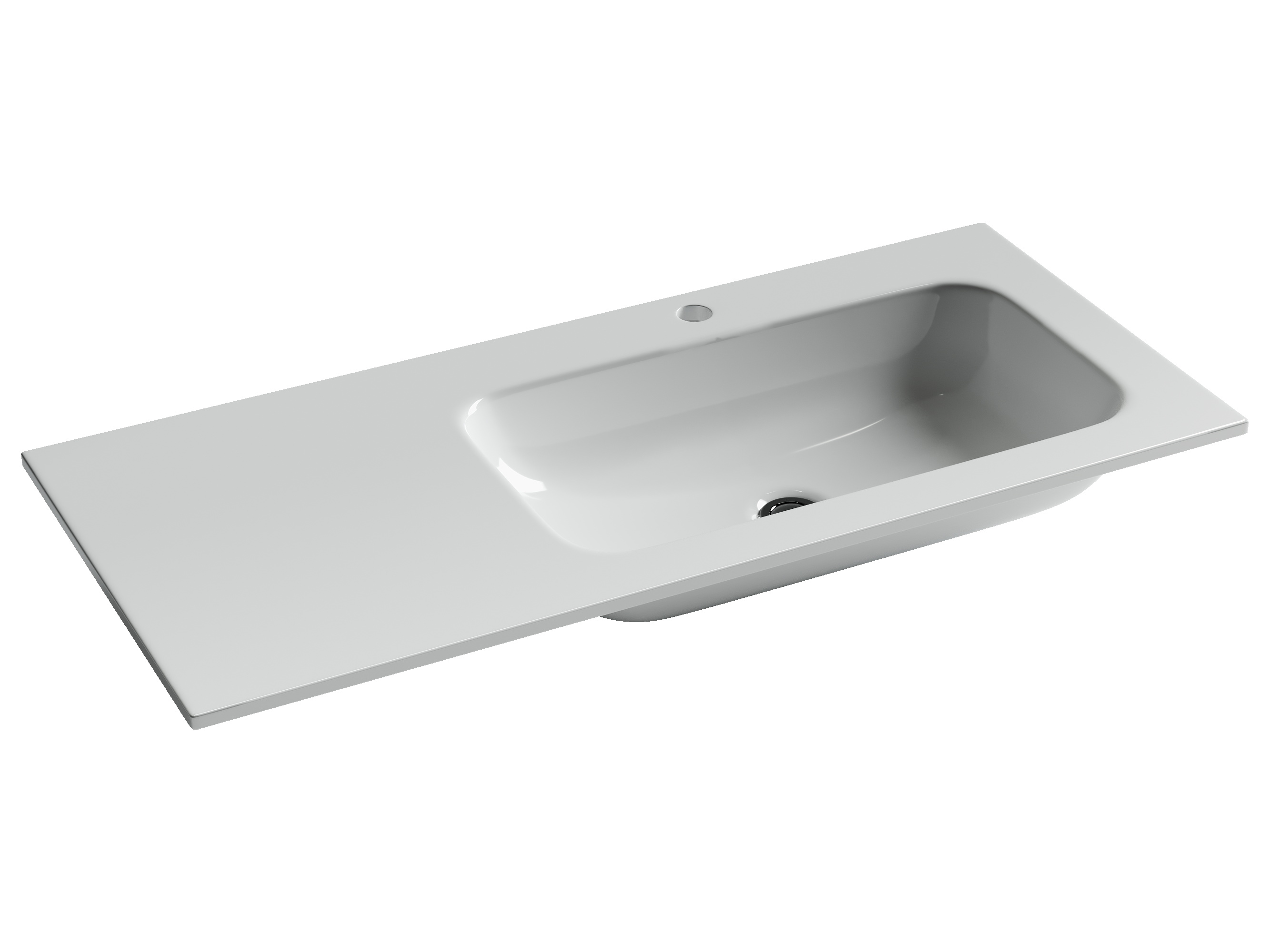 Раковина из сантехнического фарфора Ceramica Nova Грация (Grace) 101 см CN7015 накладная цвет белый