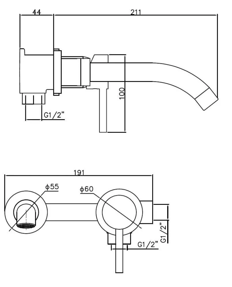 Смеситель для раковины Esko SM28 GLD скрытого монтажа, матовое золото