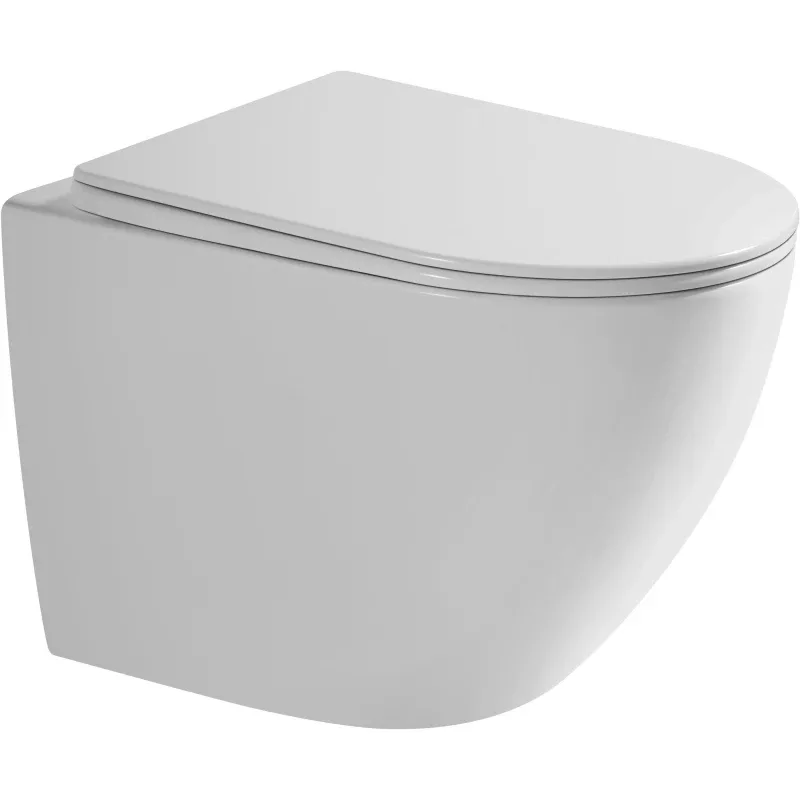 Унитаз подвесной Grossman Thin Rim GR-5601S (520х360х360) тонкий ободок,белый с тонкой крышкой,микролифт,1 место