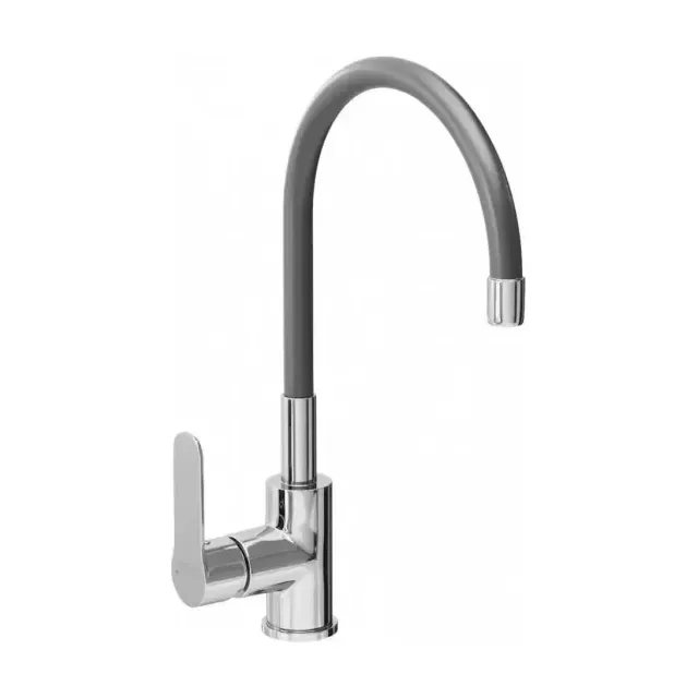 Смеситель Avrora Kitchen AV9002B для кухни с гибким изливом хром/черный