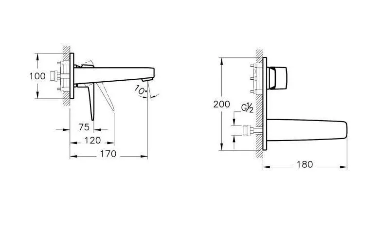 Смеситель Vitra Root Square для раковины медный