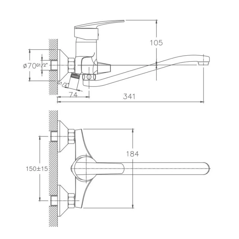 Смеситель Haiba HB2206 универсальный