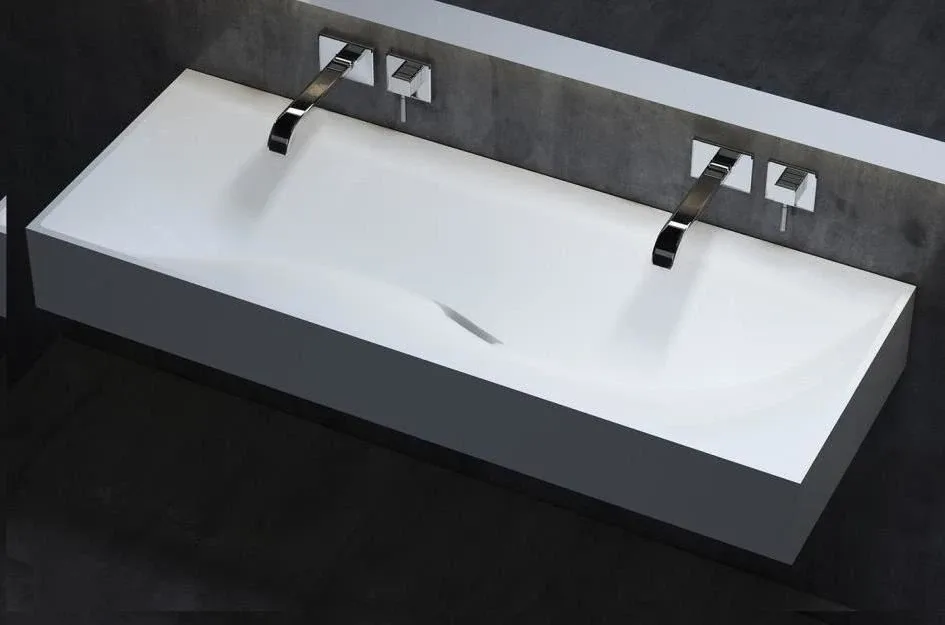 Раковина Salini Sonata S-Stone 119,5*45 белая матовая, без отверстия под смеситель