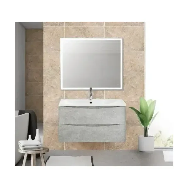Тумба с раковиной BelBagno Аква (Acqua) 100 серый цемент Верона