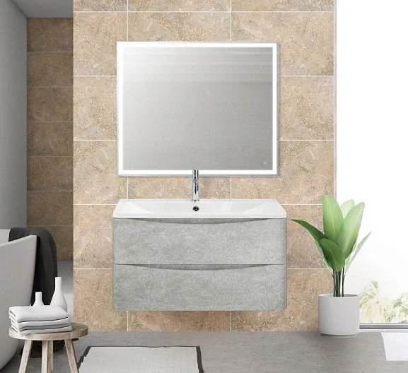 Тумба с раковиной BelBagno Аква (Acqua) 100 серый цемент Верона