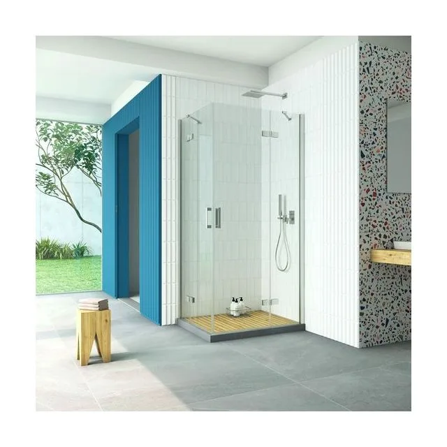 Душевое ограждение Vegas-Glass AFA-F Retta 120×100×199.5 см, никель, стекло прозрачное