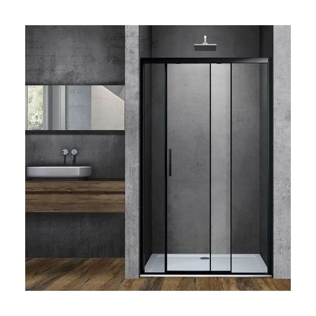 Душевая дверь Vincea Софт (Soft) VDS-3SO140CLB 140х195 стекло прозрачное 6 мм профиль черный