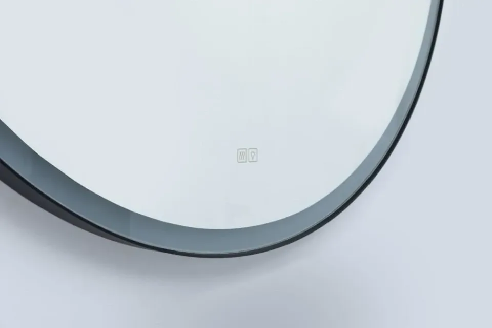 Зеркало Aquanet Тренд D 80 черное с Led подсветкой