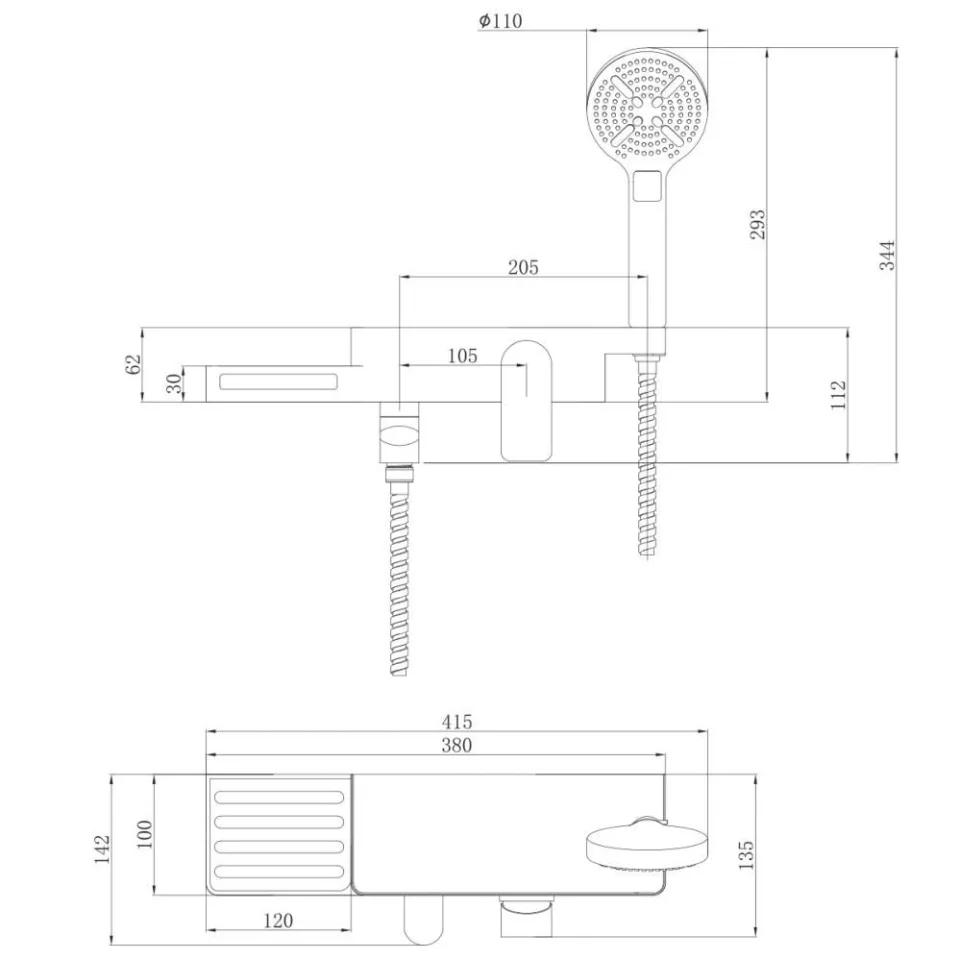 Смеситель Lemark Unibox LM6914CW для ванны и душа хром/белый