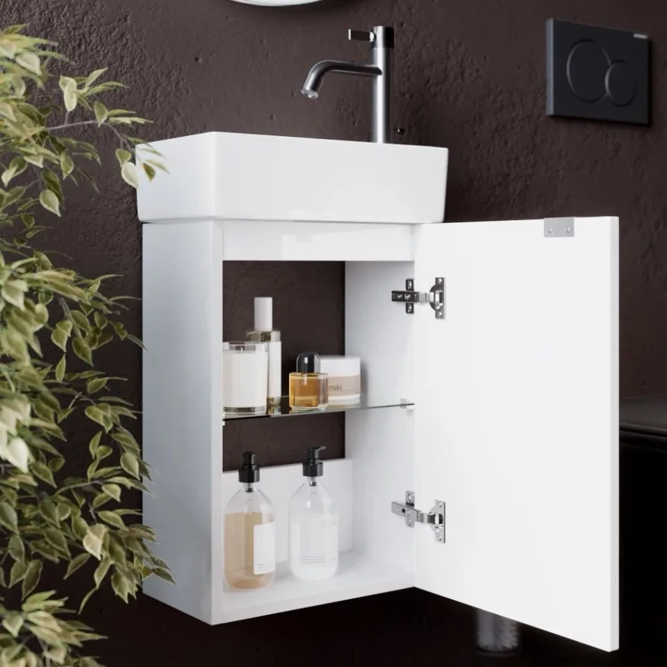 Тумба под раковину Sancos Mini 35 белая глянцевая R