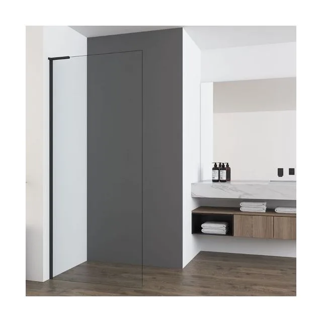 Душевая перегородка Vincea Волк-Ин (Walk-In) VSW-7HA700CLB 70х200 стекло прозрачное 8 мм профиль черный