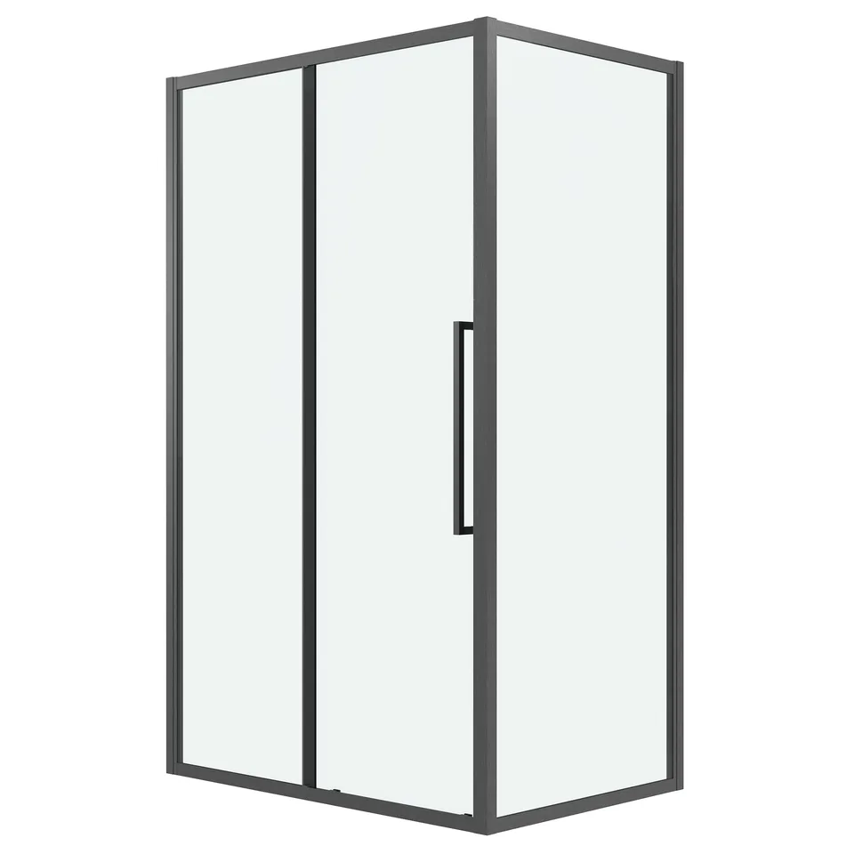 Душевое ограждение Grossman Cosmo 100.K33.02.100.42.00-200.K33.02.80.42.00 (100х80х195) раздвижная,графит сатин,стекло прозрачное,2 места