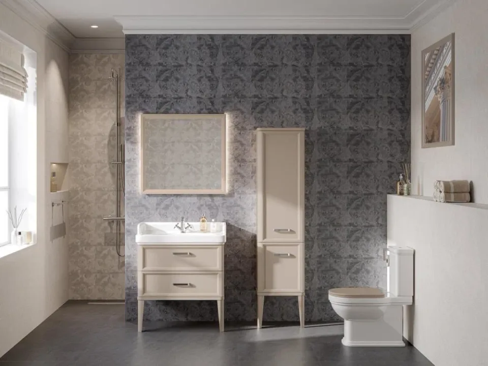 Унитаз-компакт Kerama Marazzi Pompei 37*67,6 с бежевой крышкой-сиденьем микролифт