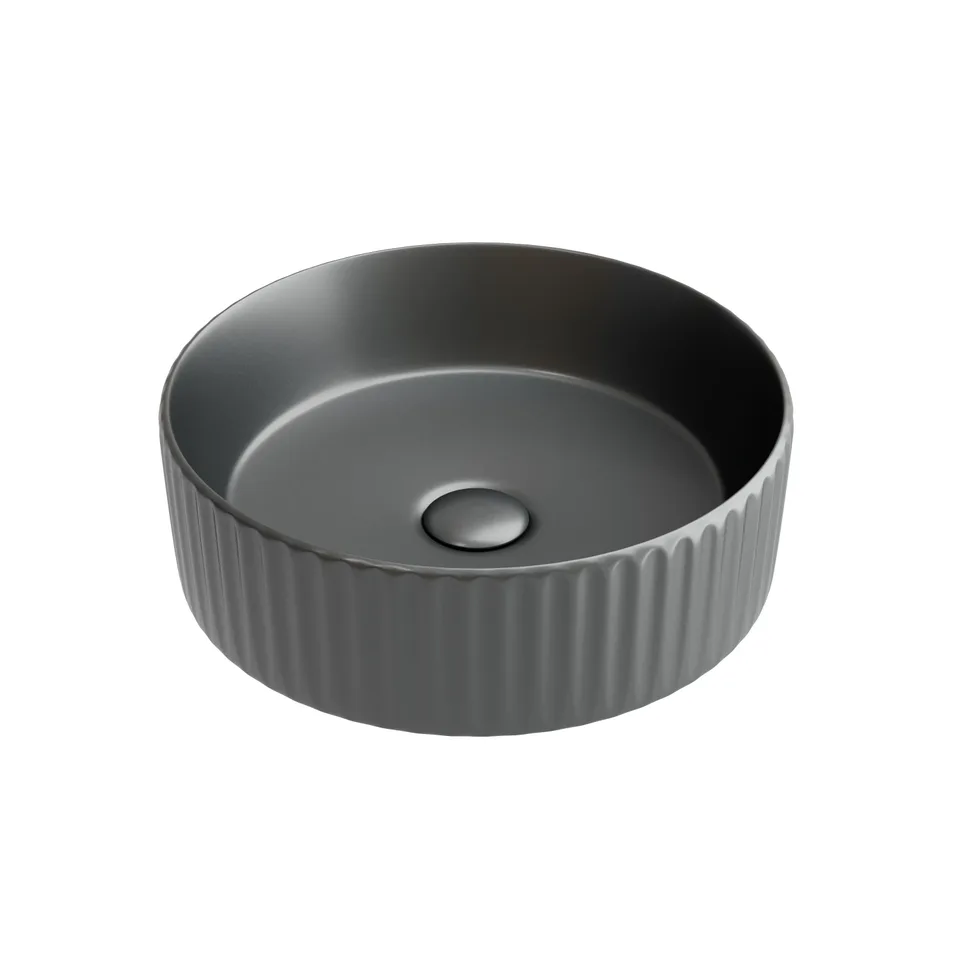 Раковина из сантехнического фарфора Ceramica Nova Элемент (Element) 36 см CN6057MDH накладная цвет темный антрацит матовый