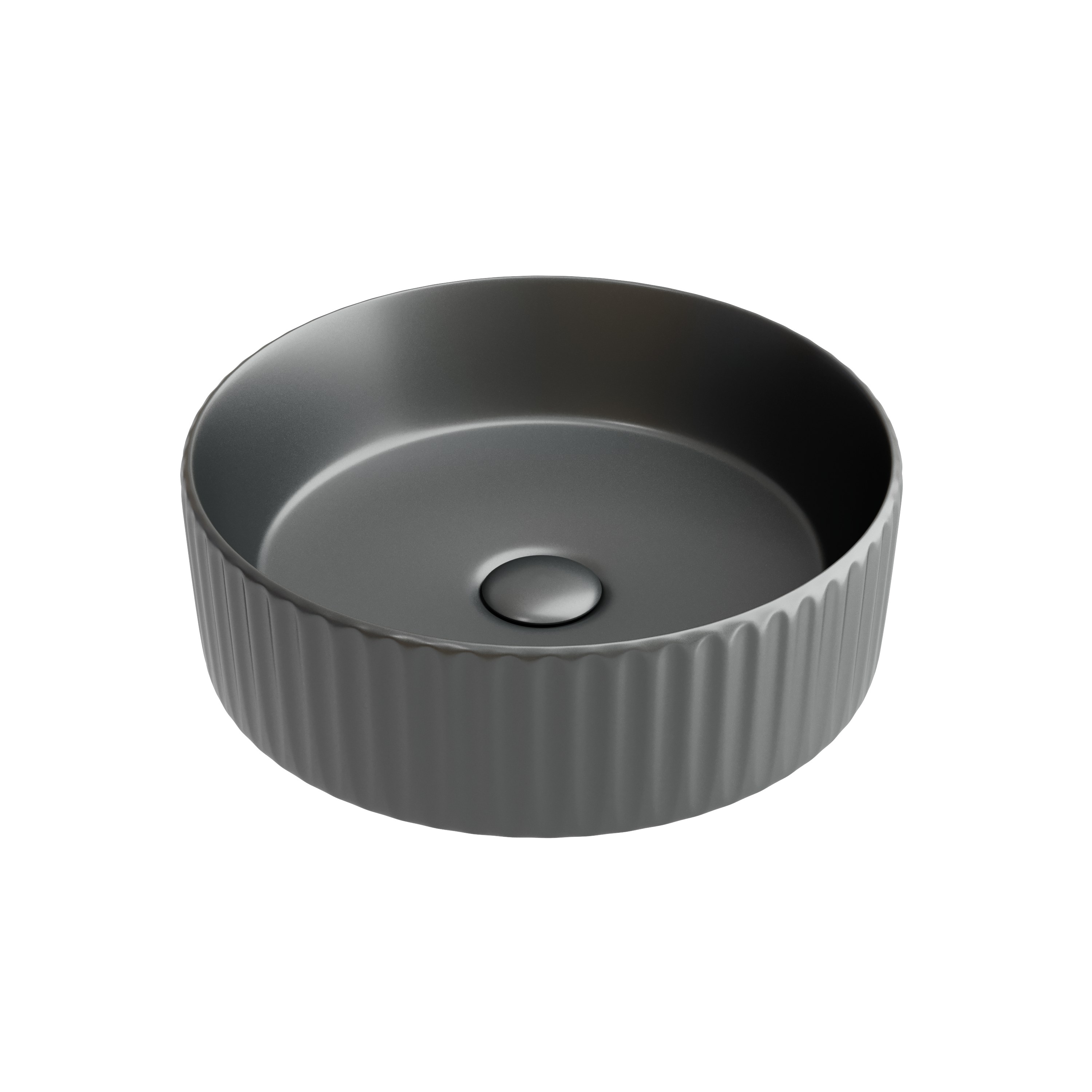 Раковина из сантехнического фарфора Ceramica Nova Элемент (Element) 36 см CN6057MDH накладная цвет темный антрацит матовый