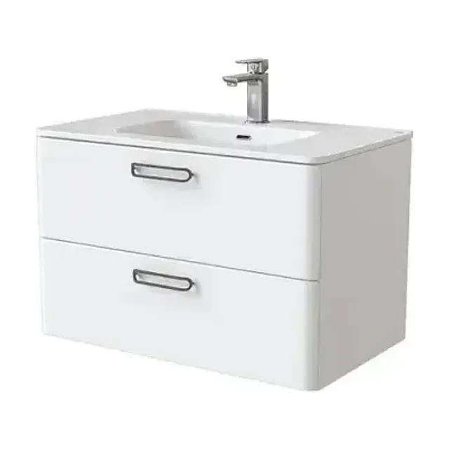 Тумба с раковиной Iddis Брик (Brick) 80 белый глянец подвесная