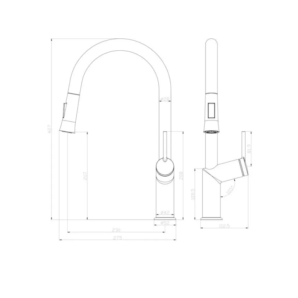 Смеситель Lemark Minima LM3850C для кухни с выдвижным изливом хром