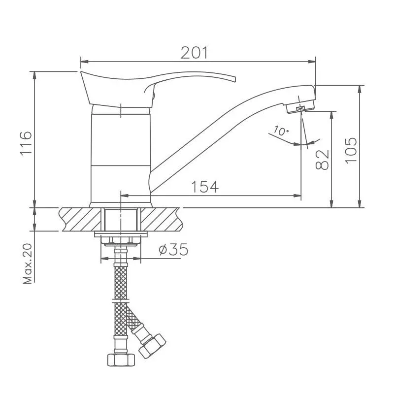 Смеситель Haiba HB4501-2 для кухни