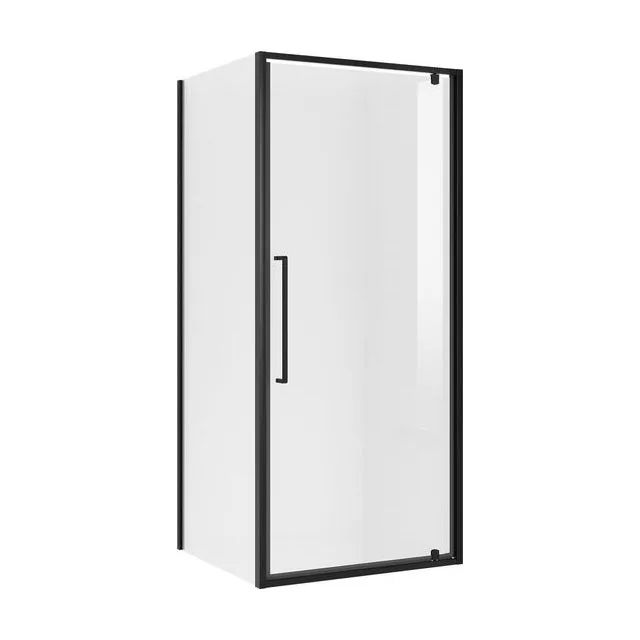 Душевое ограждение Niagara Nova NG-85-10AB-A80B-34 (100х80х195) прямоугольник,черный матовый,дверь распашная,стекло прозрачное