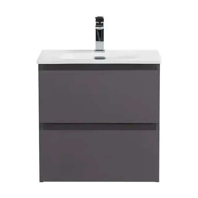 Тумба с раковиной BelBagno Крафт (Kraft) 39 50 подвесная темно-серая матовая (раковина BB-8099-3-50)