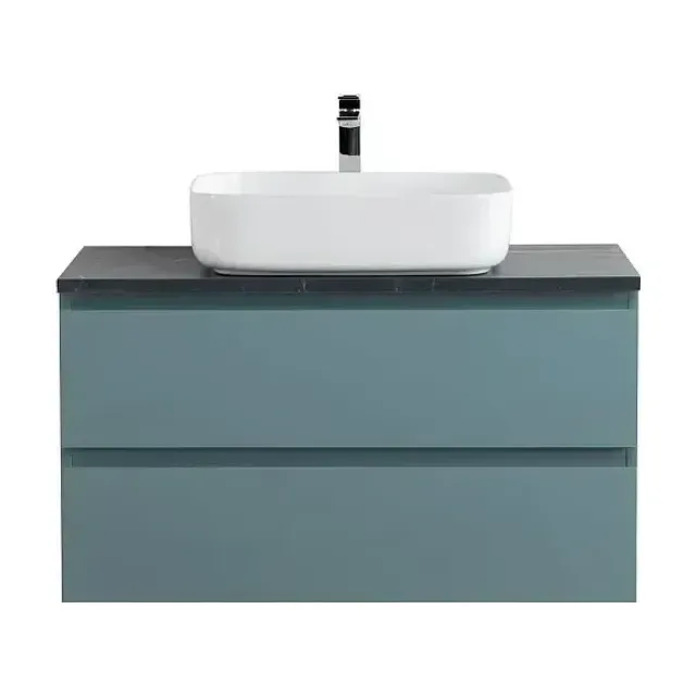 Тумба с раковиной BelBagno Крафт (Kraft) 80 голубая матовая (столешница черный матовый мрамор)