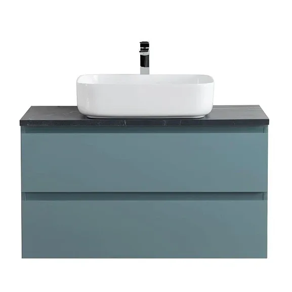 Тумба с раковиной BelBagno Крафт (Kraft) 80 голубая матовая (столешница черный матовый мрамор)