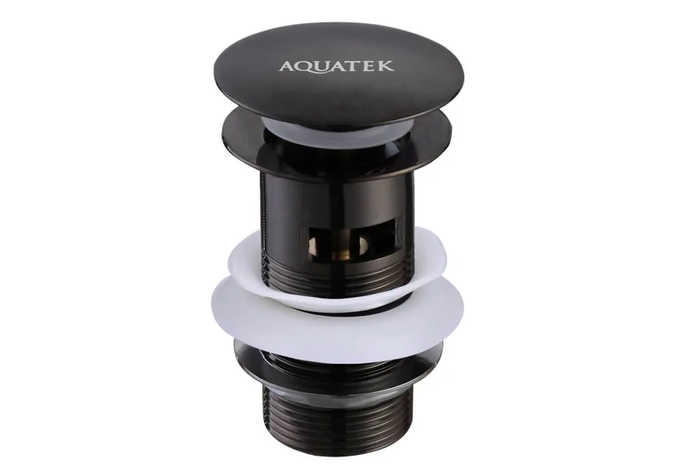 Сливной набор для раковины AQUATEK, матовый черный AQ6001MB