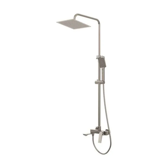 Душевая стойка Grossman Cosmo 500.K35.02.120 с верхним душем,ручной лейкой и смесителем, брашированный никель