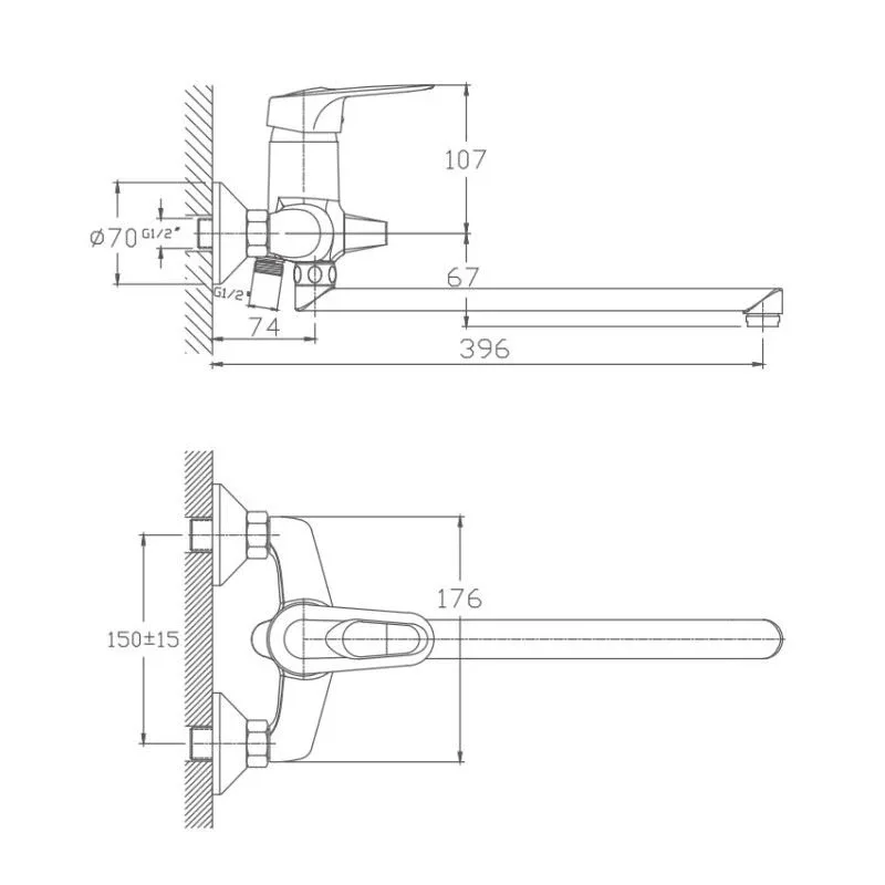Смеситель Haiba HB2204 универсальный