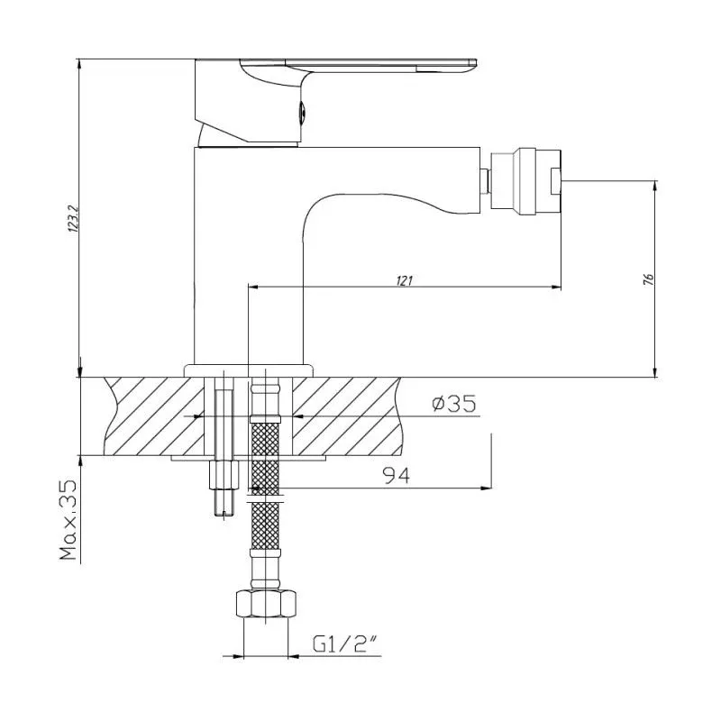 Смеситель Haiba HB50505-8 для биде белый