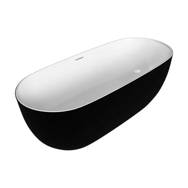 Ванна отдельностоящая Grossman Classic GR-2502MB (160х80х58) цвет черный/белый матовый
