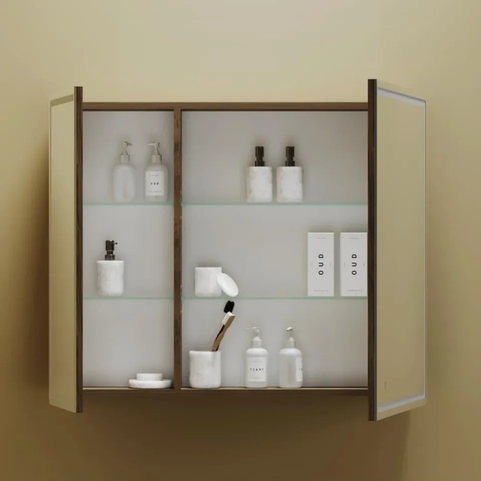 Зеркало-шкаф Sancos Mirror 89*74 с Led подсветкой дуб чарльстон