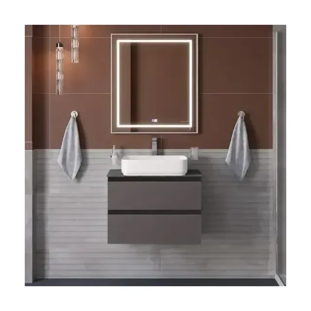 Комплект мебели BelBagno Крафт (Kraft) 60 темно-серый матовый (столешница гранит)