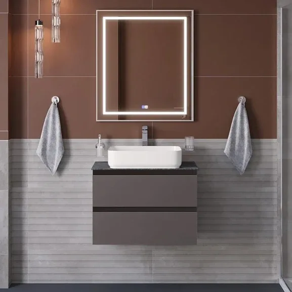 Комплект мебели BelBagno Крафт (Kraft) 60 темно-серый матовый (столешница гранит)