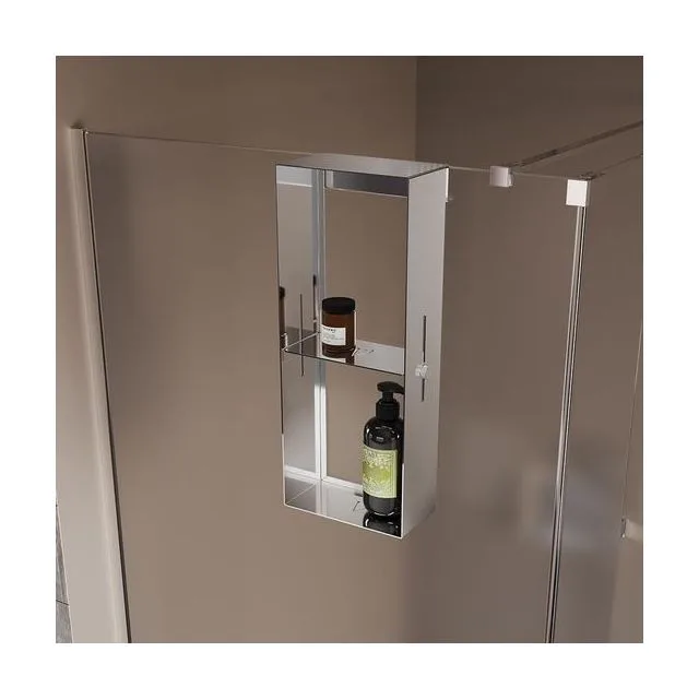 Полка для душевого ограждения Grange, 508x102x204, полированная сталь