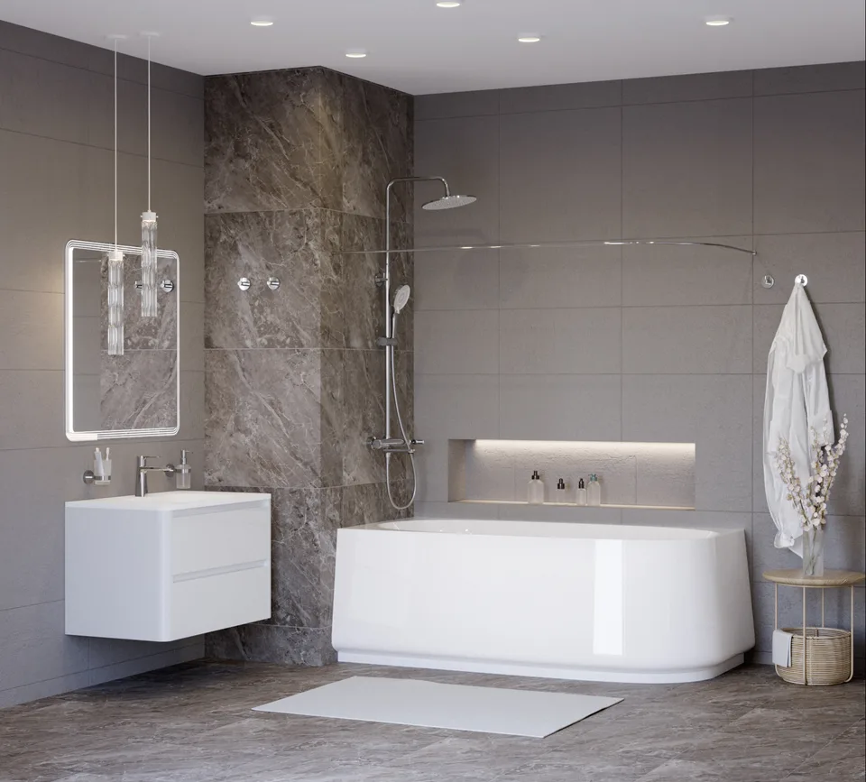 Акриловая ванна угловая левосторонняя CEZARES CZR-LUX-CORNER-165-80-58-L