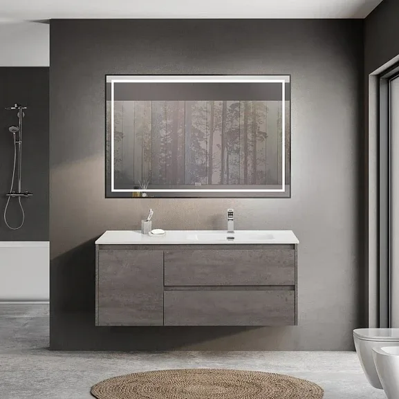 Комплект мебели BelBagno Крафт (Kraft) 120 серый цемент правая