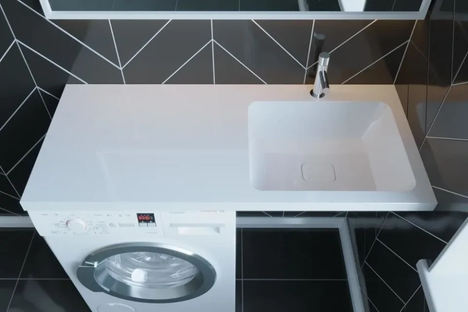 Полувстраиваемая раковина Madera Kamilla 110*48 R для установки над стиральной машиной
