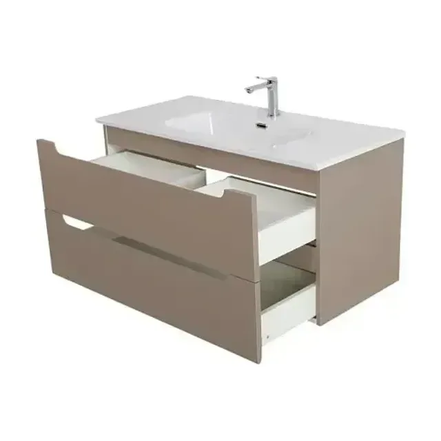 Тумба с раковиной BelBagno Этна (Etna) 100 бежевая матовая (раковина BB1000ETL)
