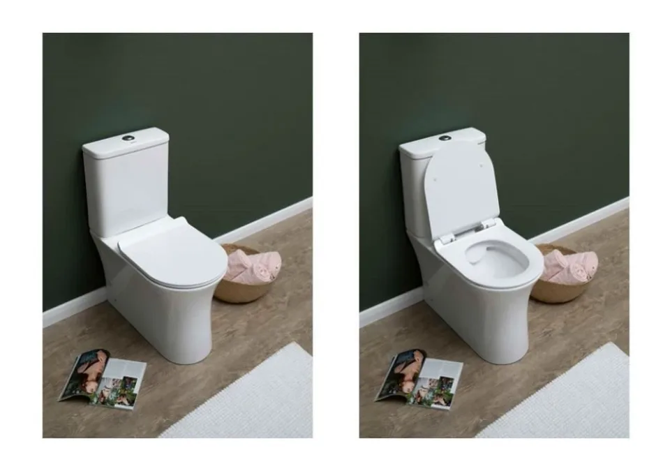 Унитаз-компакт Aquanet Roll-C CL-12249B безободковый с крышкой-сиденьем микролифт Slim