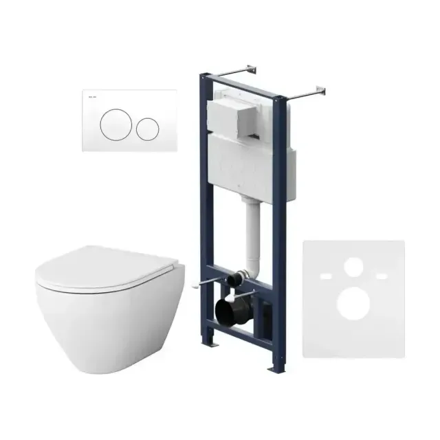 Комплект инсталляции AM.PM Spirit V2.0 FlashClean клавиша смыва Pro L белый глянец