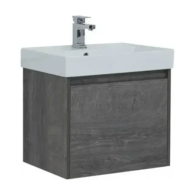 Тумба с раковиной Aquanet Nova Lite 60 дуб рошелье (1 ящик) (раковина Латина 60)