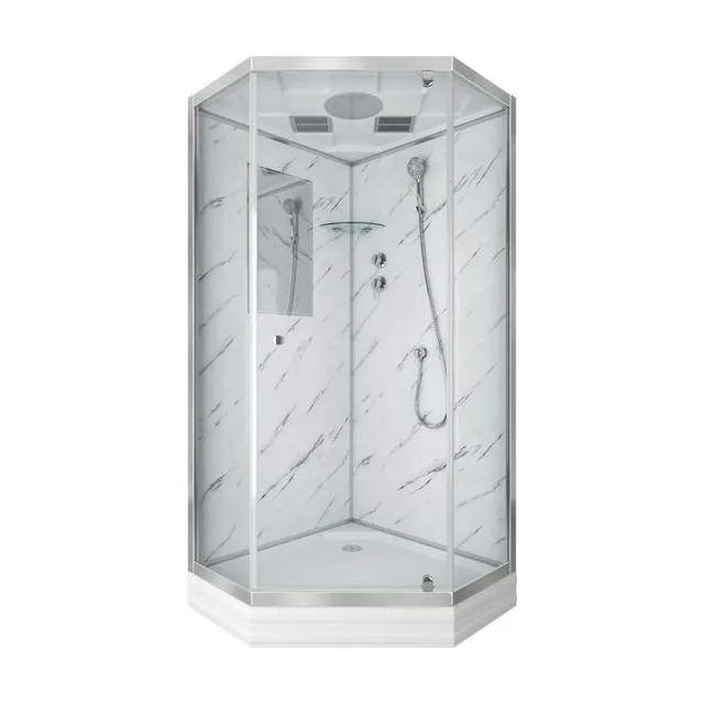 Душевая кабина Niagara Luxe NG-7702DM (100x100х210) низкий поддон(15см),дверь распашная,стенки мрамор
