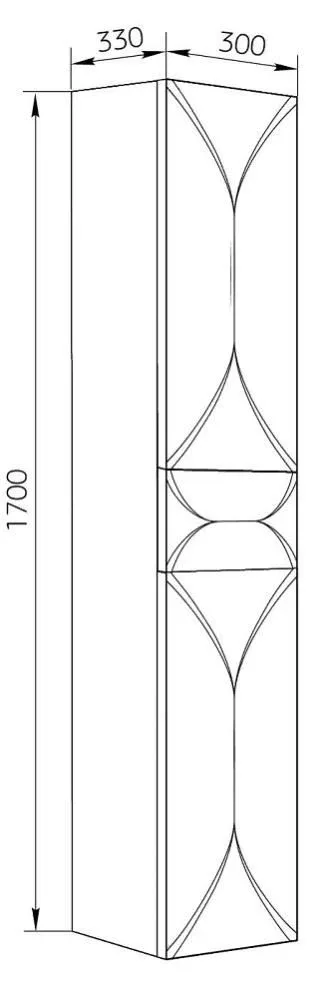 Пенал MarkaOne Elegant 30П 2д. 1в.я. White L