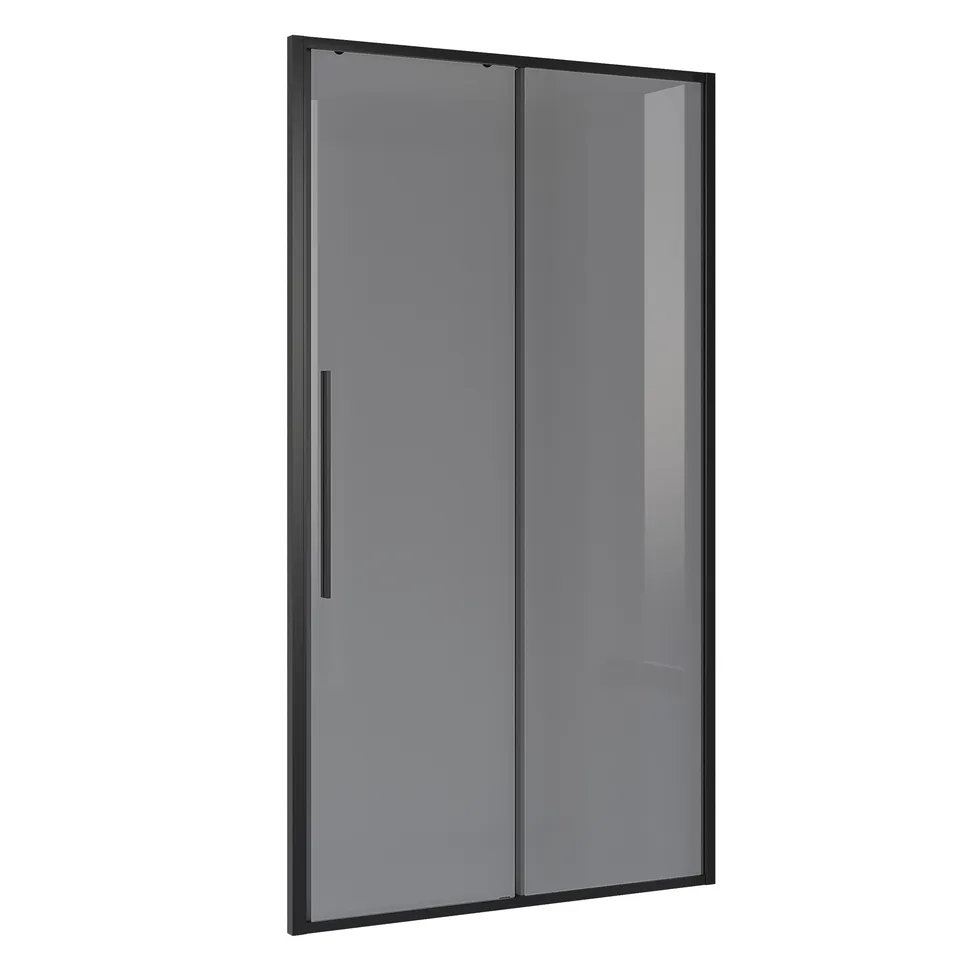 Дверь в нишу Niagara Nova NG-85-12TB (120х195) черный матовый,стекло тонированное,дверь раздвижная,1 место