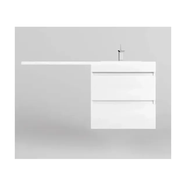 Тумба с раковиной Style Line Даллас Леон 120 R подвесная белый глянец под стиральную машину