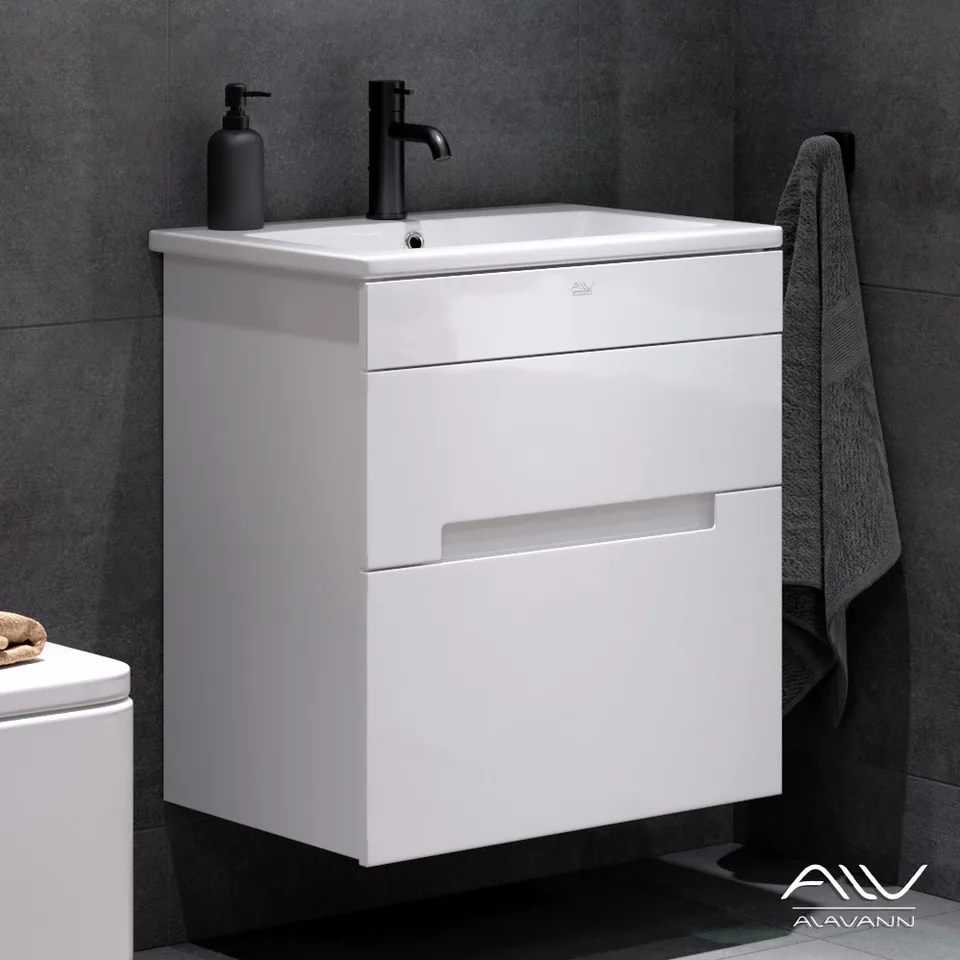 Тумба с раковиной Alavann Rita 60 СТЯ-6001-0600-01 белая подвесная